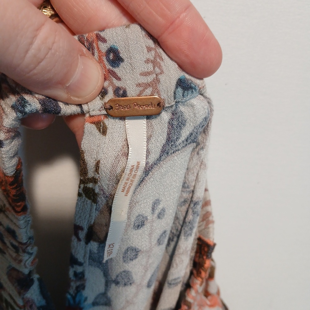 Boho Free People sz XS romper floral flirty hippie bohemian peasant fairy beachy - Picture 5 of 7